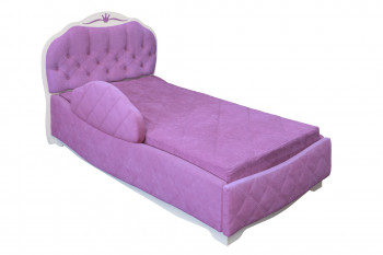 Кровать 190 Гармония Lux 67 Светло-фиолетовый (мягкий бортик) в Новосибирске - mebel54.com | фото