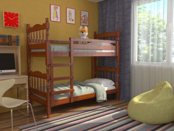 Кровать двухъярусная Соня из массива сосны 800*1890 Сосна в Новосибирске - mebel54.com | фото