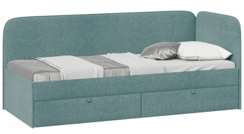 Кровать «Молли» с мягкой обивкой (900) тип 1 (Микровелюр Scandi Indigo 11) в Новосибирске - mebel54.com | фото