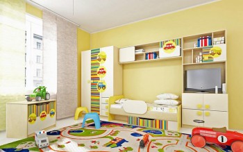 Детская комната Клаксон (Бежевый/корпус Клен) в Новосибирске - mebel54.com | фото