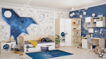 Детская комната Санни (Белый/корпус Клен) в Новосибирске - mebel54.com | фото
