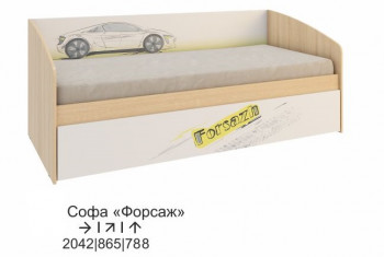 Форсаж Кровать дуб сонома/белый в Новосибирске - mebel54.com | фото