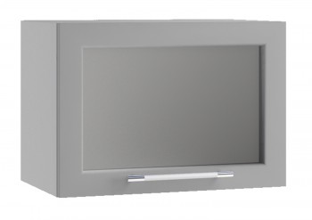 Гарда ПГС 500 шкаф верхний горизонтальный со стеклом (Белый Эмалит/корпус Серый) в Новосибирске - mebel54.com | фото