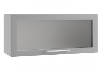 Гарда ПГС 800 шкаф верхний горизонтальный со стеклом (Белый Эмалит/корпус Серый) в Новосибирске - mebel54.com | фото