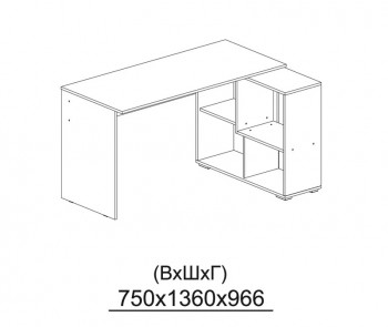 Компьютерный стол угловой СКМУ-3 дуб сонома/белый в Новосибирске - mebel54.com | фото