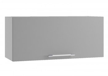 Корато ПГФ 800 шкаф верхний горизонтальный с фрезеровкой (Кварц черный/корпус Серый) в Новосибирске - mebel54.com | фото
