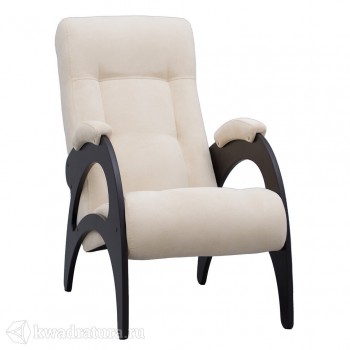 Кресло для отдыха Неаполь Модель 9 без лозы (Венге-эмаль/Ткань Ваниль Verona Vanilla) в Новосибирске - mebel54.com | фото
