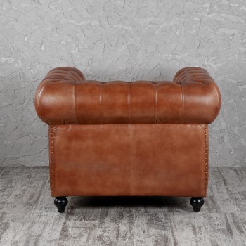 Кресло кожаное Лофт Честер (кожа) в Новосибирске - mebel54.com | фото