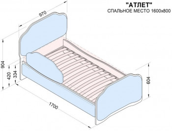 Кровать 160 Атлет 96 Серый (мягкий бортик) в Новосибирске - mebel54.com | фото