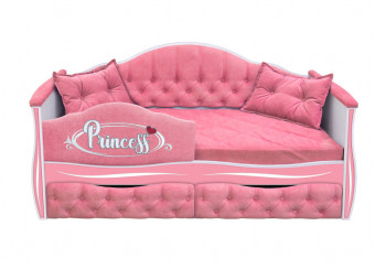 Кровать 160 серии Иллюзия 2 ящика 36 Розовый (мягкий бортик/подушки) в Новосибирске - mebel54.com | фото