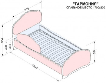 Кровать 170 Гармония 08 Шоколад (мягкий бортик) в Новосибирске - mebel54.com | фото