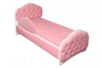 Кровать 170 Гармония 36 Светло-розовый (мягкий бортик) в Новосибирске - mebel54.com | фото