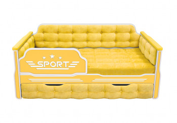 Кровать 170 серии Спорт 1 ящик 74 Жёлтый (мягкие боковые накладки) в Новосибирске - mebel54.com | фото