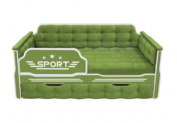 Кровать 170 серии Спорт 1 ящик 76 Зелёный (мягкие боковые накладки) в Новосибирске - mebel54.com | фото