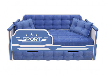 Кровать 170 серии Спорт 1 ящик 85 Синий (подушки) в Новосибирске - mebel54.com | фото