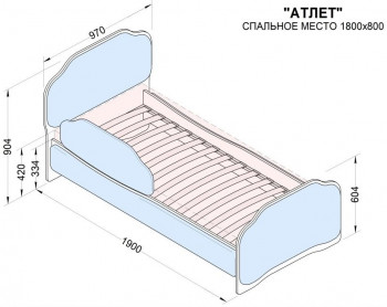 Кровать 180 Атлет 29 Синий (мягкий бортик) в Новосибирске - mebel54.com | фото