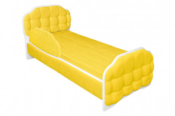 Кровать 180 Атлет 74 жёлтый (мягкий бортик) в Новосибирске - mebel54.com | фото