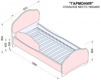 Кровать 180 Гармония 08 Шоколад (мягкий бортик) в Новосибирске - mebel54.com | фото