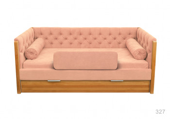 Кровать 180 серии Леди + ящик 15 Бледно-розовый (мягкий бортик/подушка валик) в Новосибирске - mebel54.com | фото