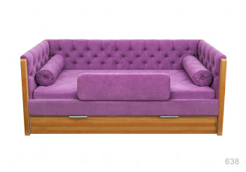 Кровать 180 серии Леди + ящик 32 Фиолетовый (мягкий бортик/подушка валик) в Новосибирске - mebel54.com | фото