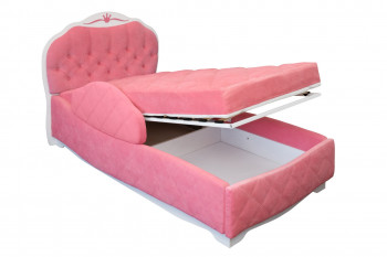 Кровать 190 Гармония Lux 36 Розовый (мягкий бортик) в Новосибирске - mebel54.com | фото