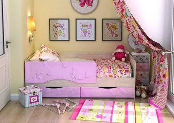Кровать Алиса КР-812 1,6 Белфорд/Розовый металлик в Новосибирске - mebel54.com | фото