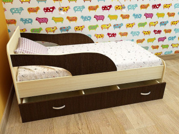 Кровать детская Максимка Млечный дуб/Венге в Новосибирске - mebel54.com | фото