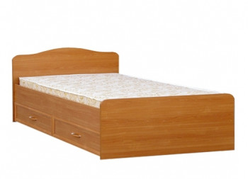Кровать двойная с ящиками 1400-1 без матраса (круглые спинки) Вишня Оксфорд в Новосибирске - mebel54.com | фото