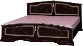 Кровать Елена из массива сосны 1600*2000 Орех в Новосибирске - mebel54.com | фото
