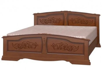 Кровать Елена из массива сосны 800*2000 Орех в Новосибирске - mebel54.com | фото