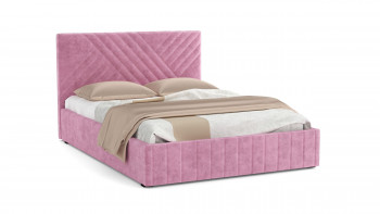 Кровать Гамма ш. 1400 (без основания для хранения) (велюр тенерифе розовый) в Новосибирске - mebel54.com | фото