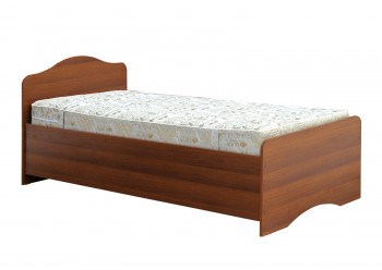 Кровать одинарная 900-1 без матраса (круглые спинки) Орех Таволато в Новосибирске - mebel54.com | фото