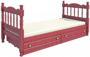 Кровать одинарная Аленка из массива сосны 800*1890 Орех в Новосибирске - mebel54.com | фото