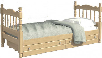 Кровать одинарная Аленка из массива сосны 800*1890 Сосна в Новосибирске - mebel54.com | фото