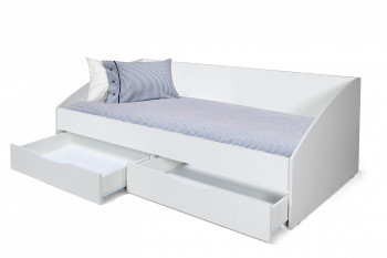 Кровать одинарная "Фея - 3" (симметричная) New/(белый / белый / ДВПО: белый) в Новосибирске - mebel54.com | фото