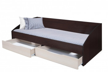 Кровать одинарная "Фея - 3" (симметричная) New (венге / вудлайн кремовый / ДВПО: белый) в Новосибирске - mebel54.com | фото