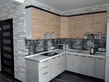 Кухня 2,0м Лофт (Штукатурка серая/Серый) в Новосибирске - mebel54.com | фото