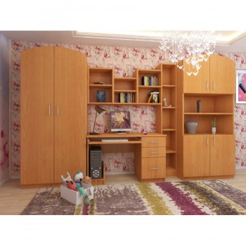 Детская Мишутка Комплект мебели (Вишня оксфорд) в Новосибирске - mebel54.com | фото