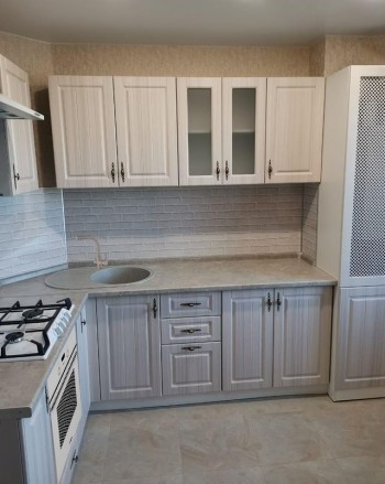 Модульная кухня Империя 2,0 м (Серый Эмалит/Серый) в Новосибирске - mebel54.com | фото