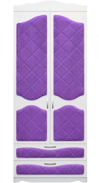 Шкаф 2-х створчатый с ящиками серии Иллюзия 32 Фиолетовый в Новосибирске - mebel54.com | фото