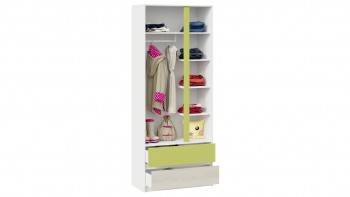 Шкаф для одежды комбинированный «Сканди» Дуб Гарден/Белый/Зеленый в Новосибирске - mebel54.com | фото
