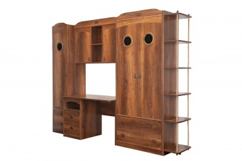 Шкаф комбинированный для одежды с иллюминатором «Навигатор» (Дуб Каньон) в Новосибирске - mebel54.com | фото