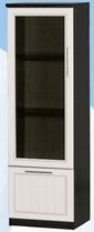 Шкаф нижний с ящиком и стеклодверью ДЛЯ ГОСТИНОЙ ШНЯС-450 Венге/Дуб выбеленный в Новосибирске - mebel54.com | фото