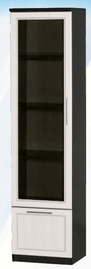 Шкаф средний с ящиком и стеклодверью ДЛЯ ГОСТИНОЙ ШСЯС-450 Венге/Дуб выбеленный в Новосибирске - mebel54.com | фото