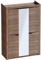 Шкаф трехдверный Соренто Дуб стирлинг/Кофе структурный матовый в Новосибирске - mebel54.com | фото