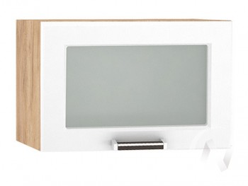 Шкаф верхний со стеклом Прага ШВГС 500 (Белое дерево/корпус дуб крафт золотой) в Новосибирске - mebel54.com | фото