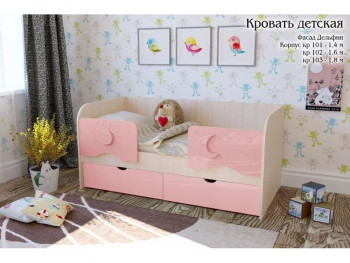 Соня Кровать детская 2 ящика 1.6 Розовый глянец в Новосибирске - mebel54.com | фото