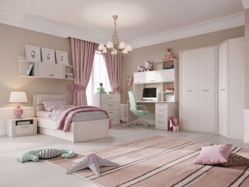 Спальный гарнитур для детской Элана Бодега белая в Новосибирске - mebel54.com | фото