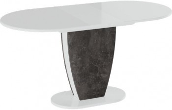 Стол обеденный «Монреаль» Тип 1 (Белый глянец/Моод темный) в Новосибирске - mebel54.com | фото